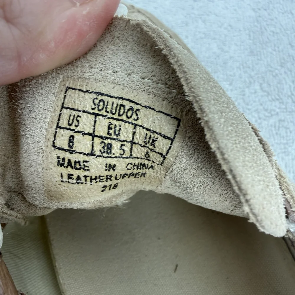Soludos Platform Leather Women's Size 8 Sneakers Ibiza Nude